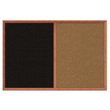 United Visual Products Enclosed Corkboard, 1 Door, 60"x36", 4" Fra UV3424-GOLD-CORK